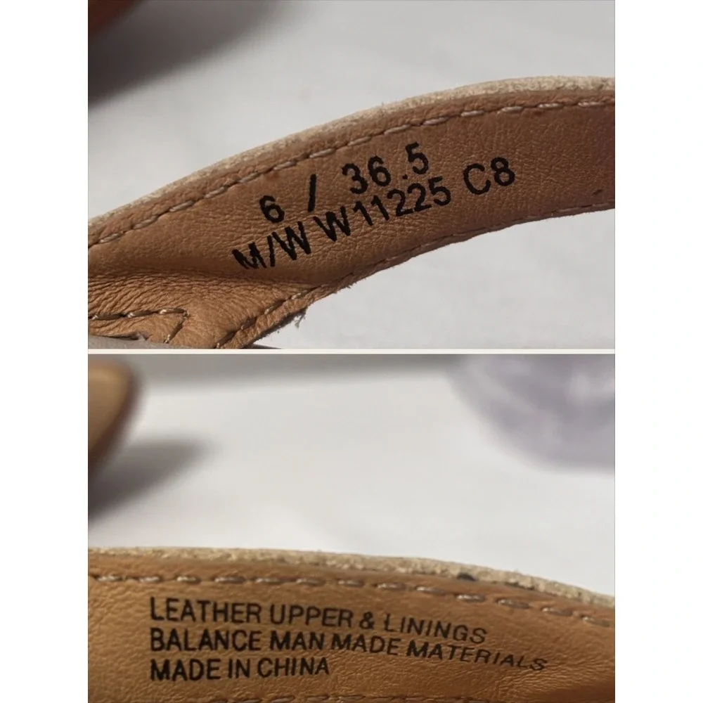 Born Womens 6 Cream Ivory Leather Thong Sandals